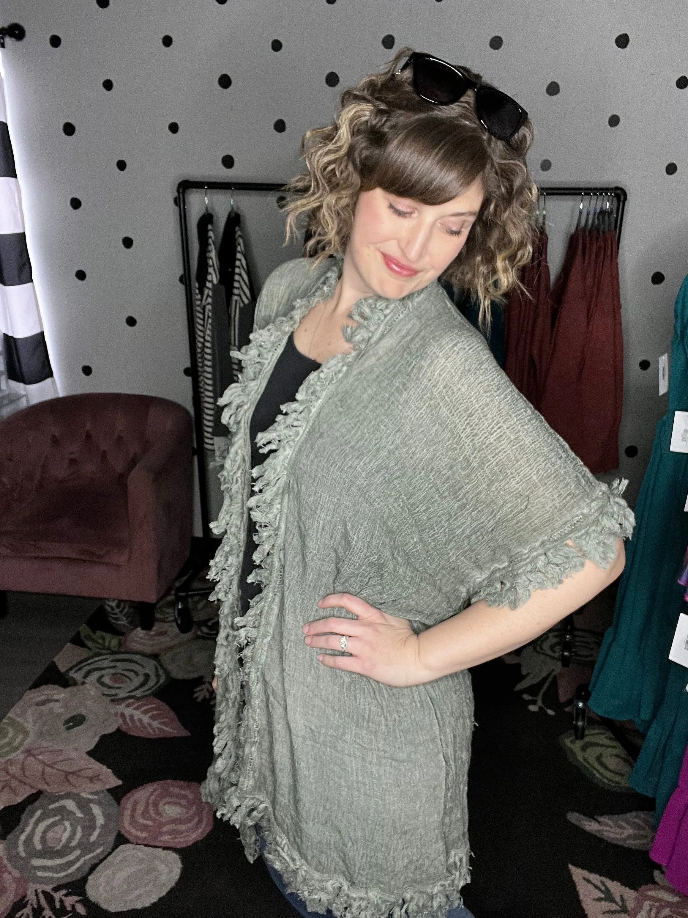 Sun Bleached Fringe Ruffle Kimonos