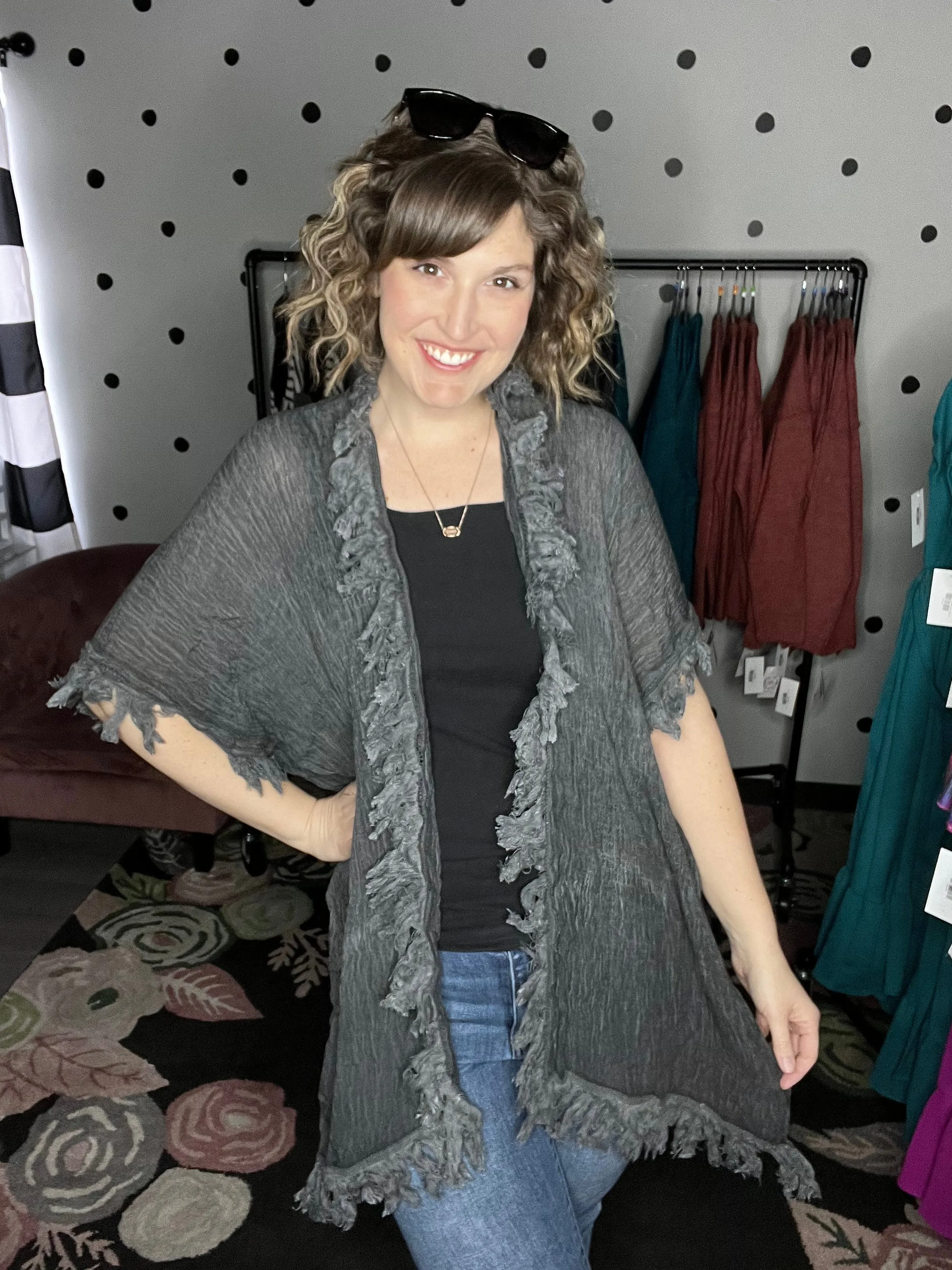 Sun Bleached Fringe Ruffle Kimonos