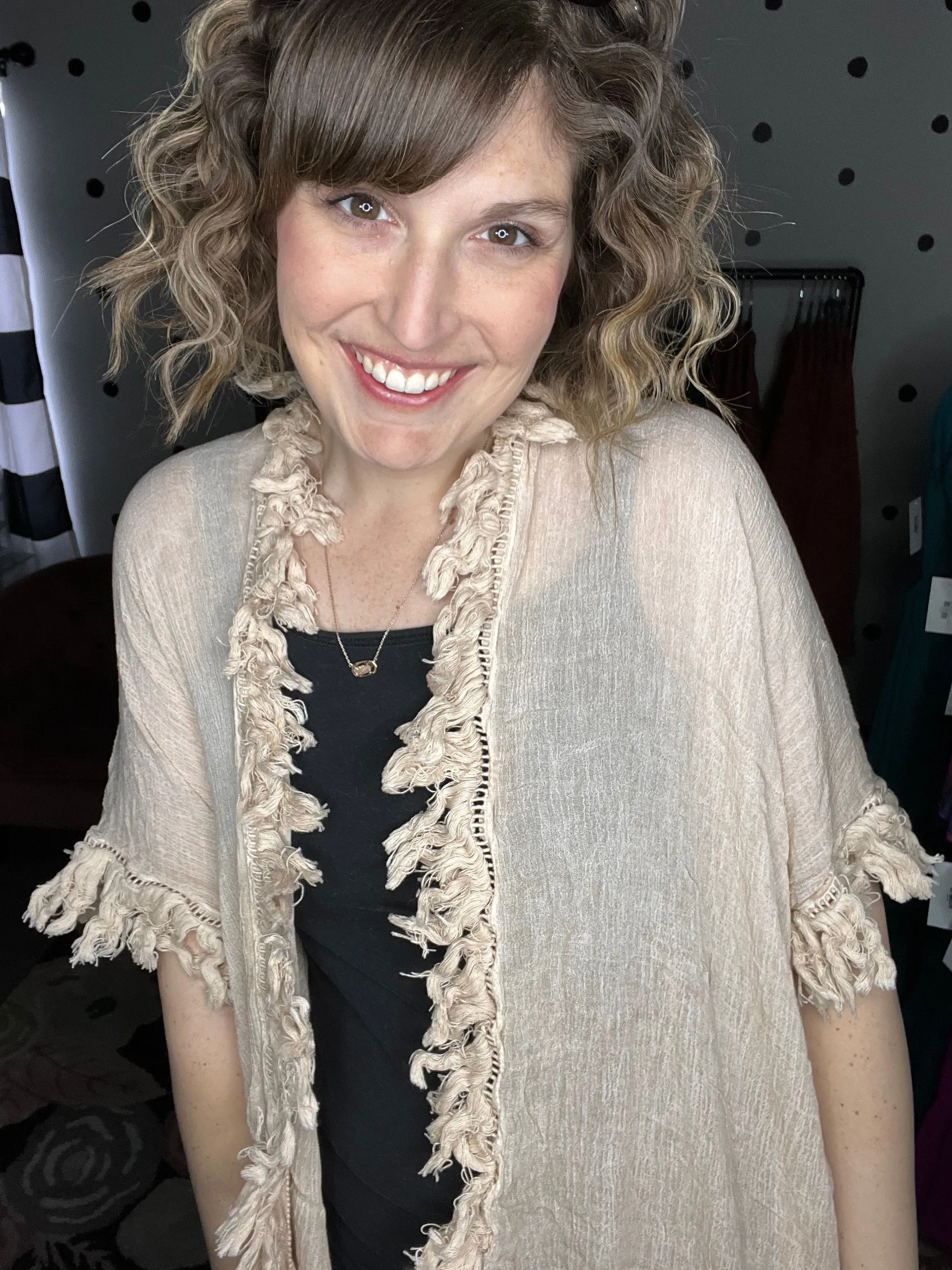 Sun Bleached Fringe Ruffle Kimonos