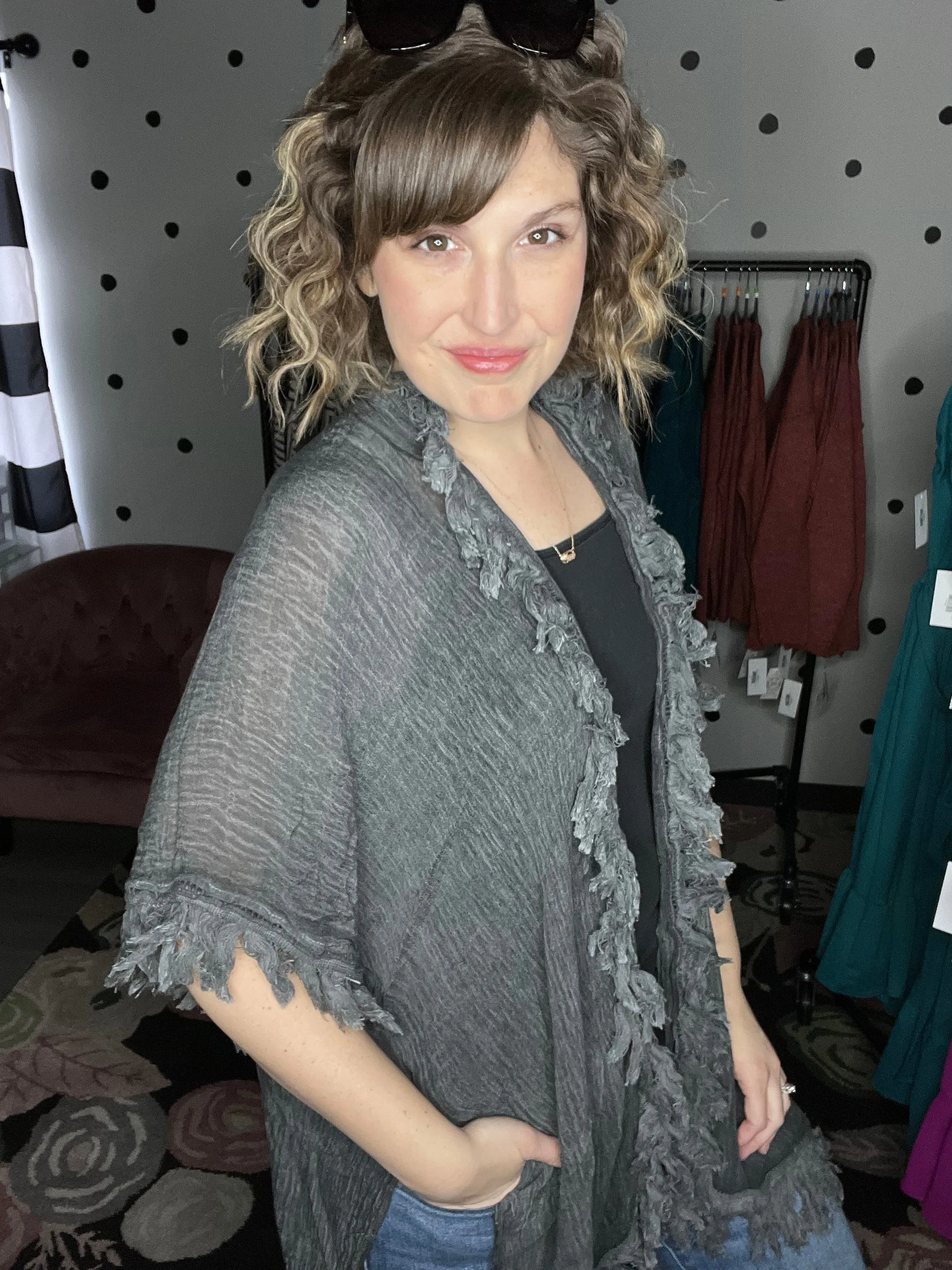 Sun Bleached Fringe Ruffle Kimonos