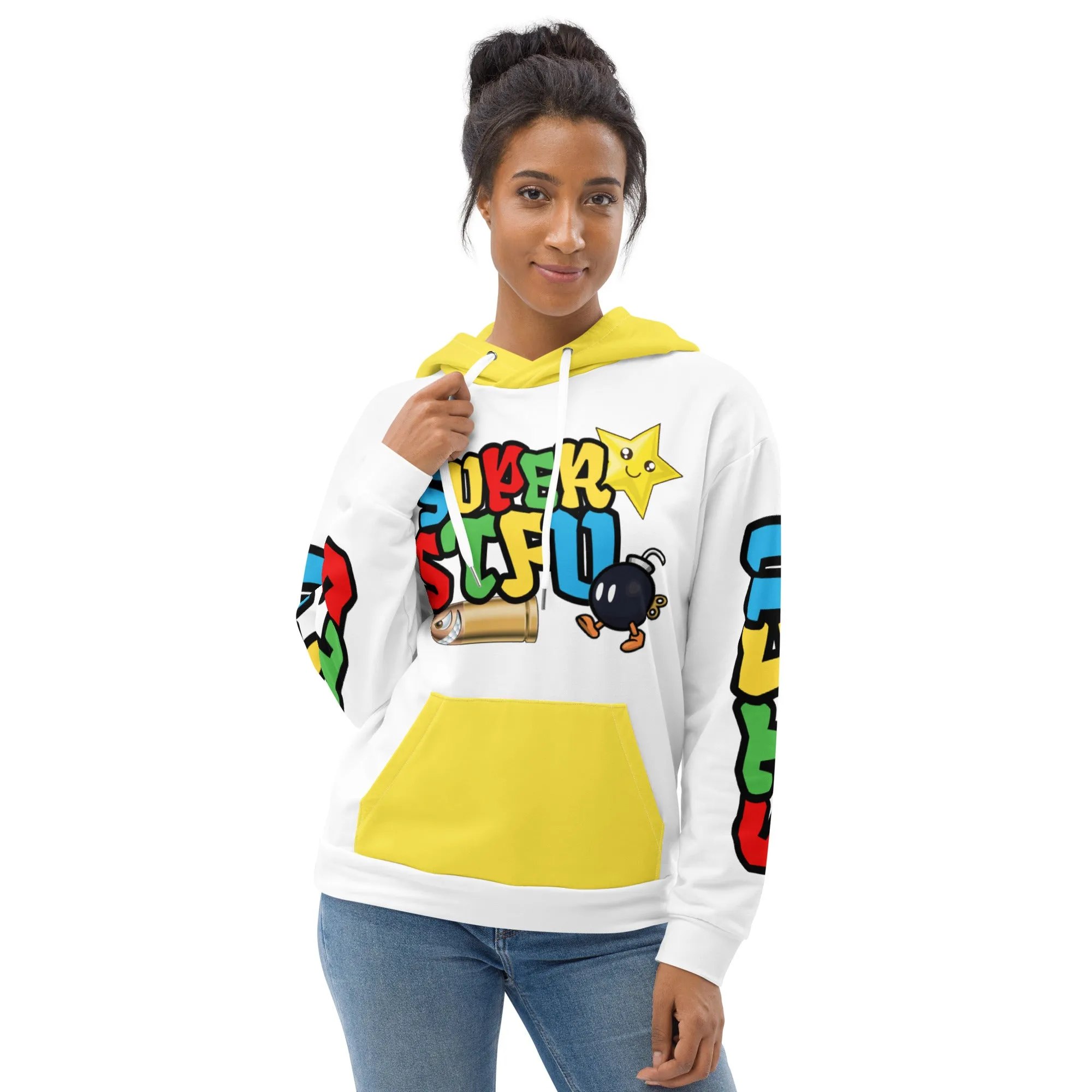 Super STFU Unisex Hoodie - White/Yellow