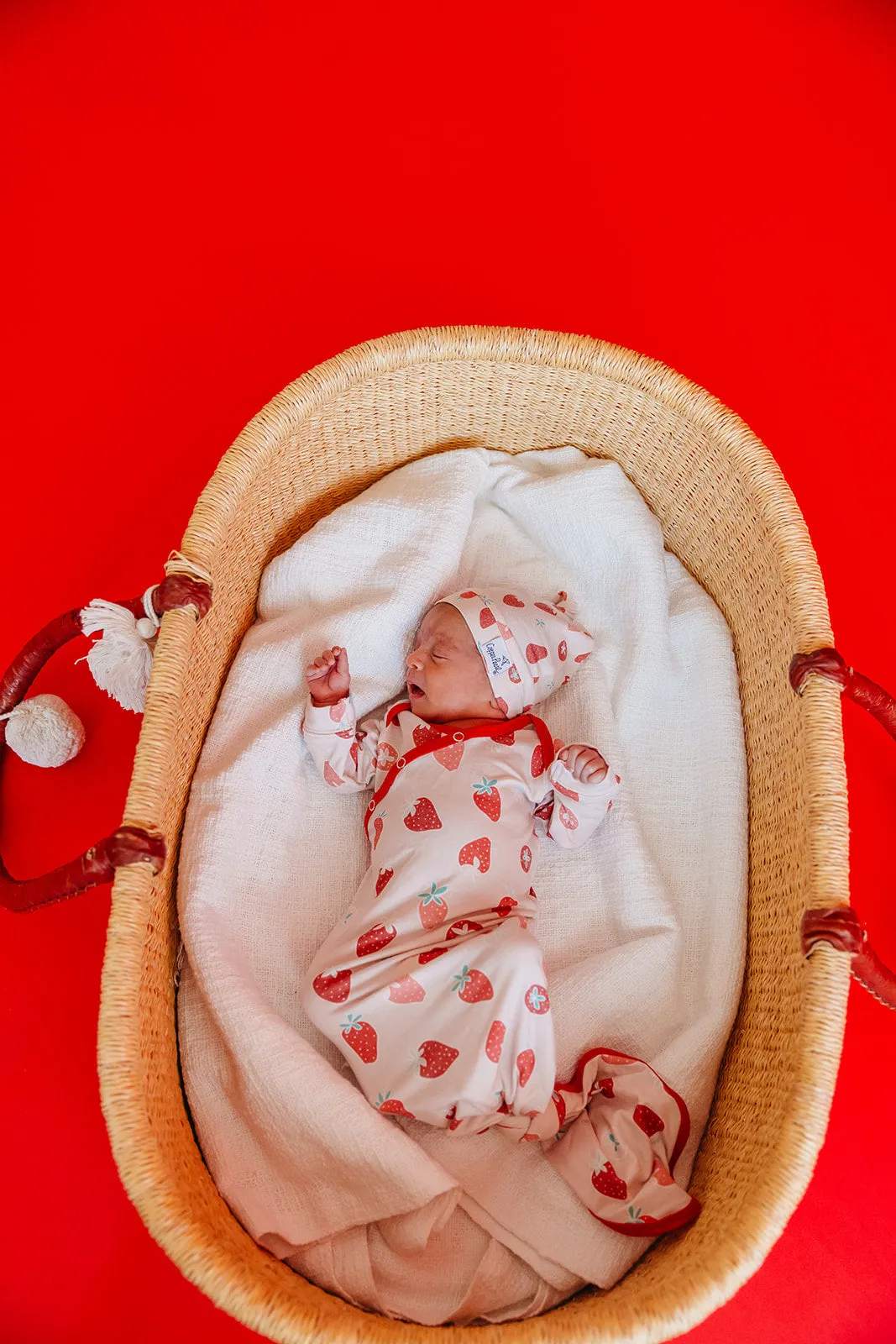 Top Knot Hat - Strawberry