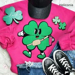 Trendy Boujee Shamrock Chenille Patch SWEATSHIRT