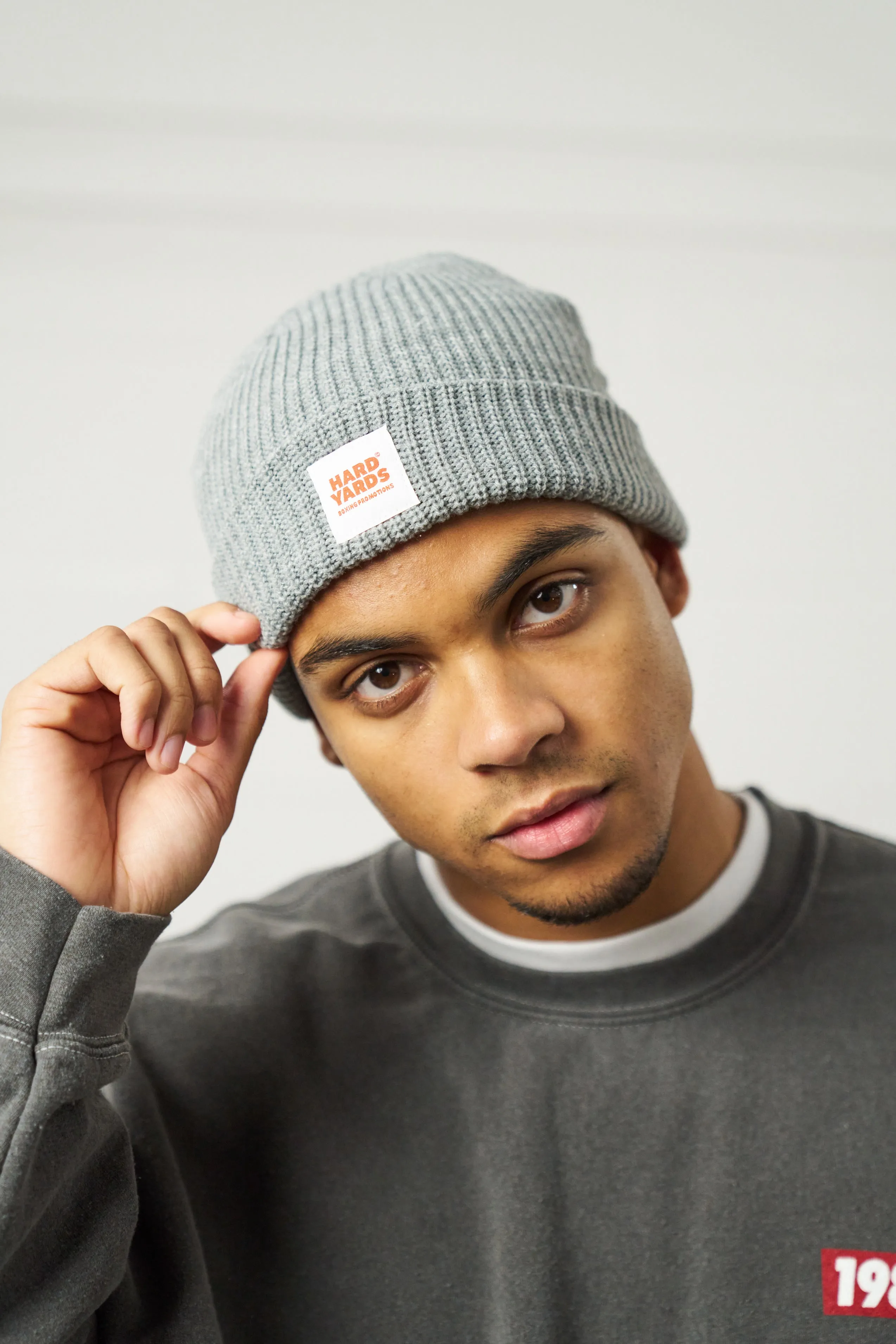 Vice 84 'Hard Yards' Fisherman Ribbed Beanie - Grey