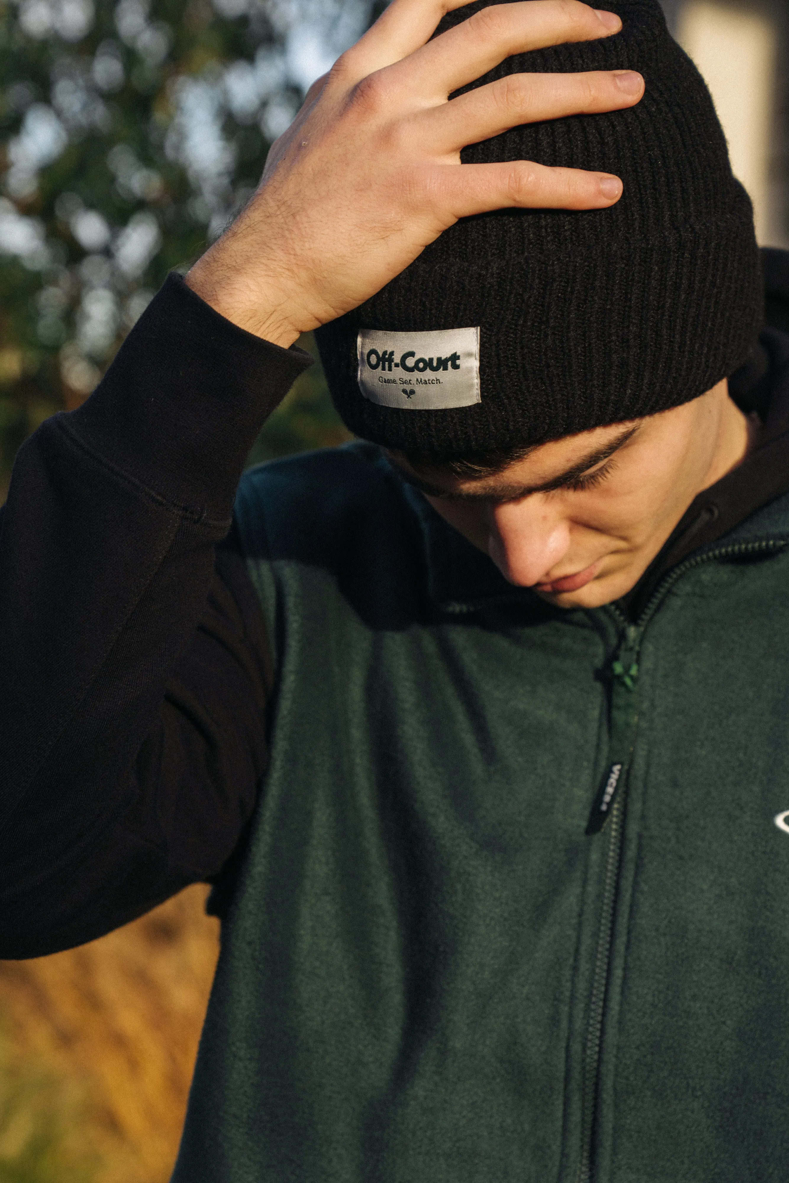 Vice 84 'Off-Court GSM' Cosy Ribbed Beanie - Black