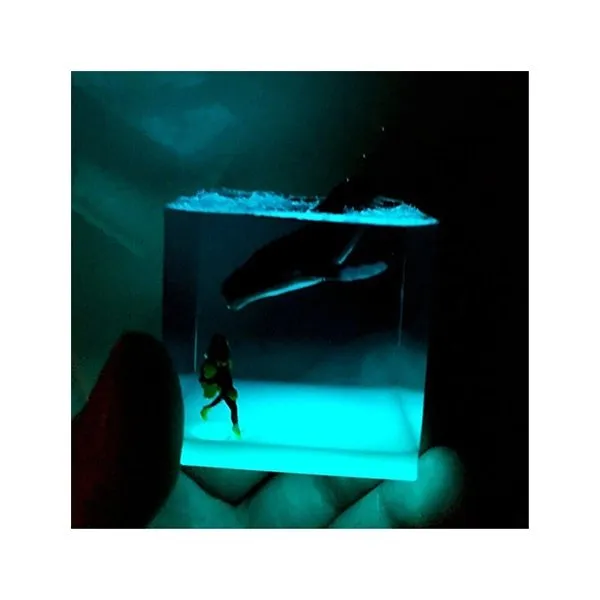Whale Diver Handmade Lamp