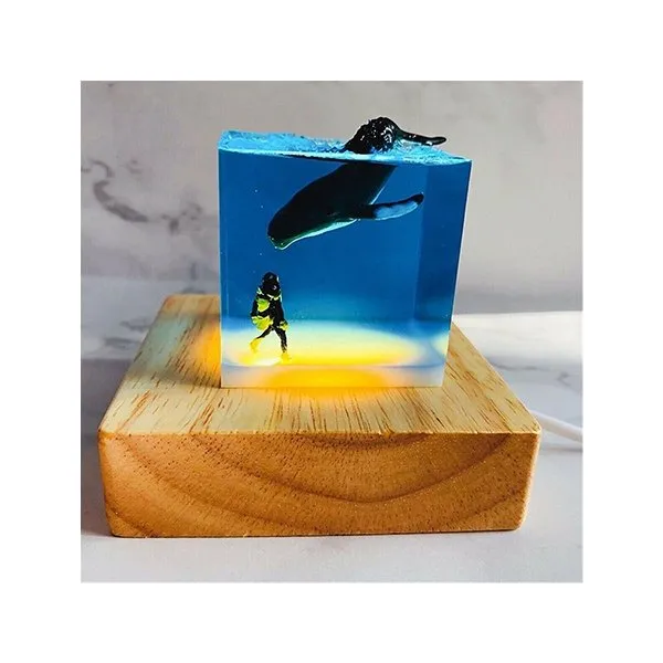 Whale Diver Handmade Lamp