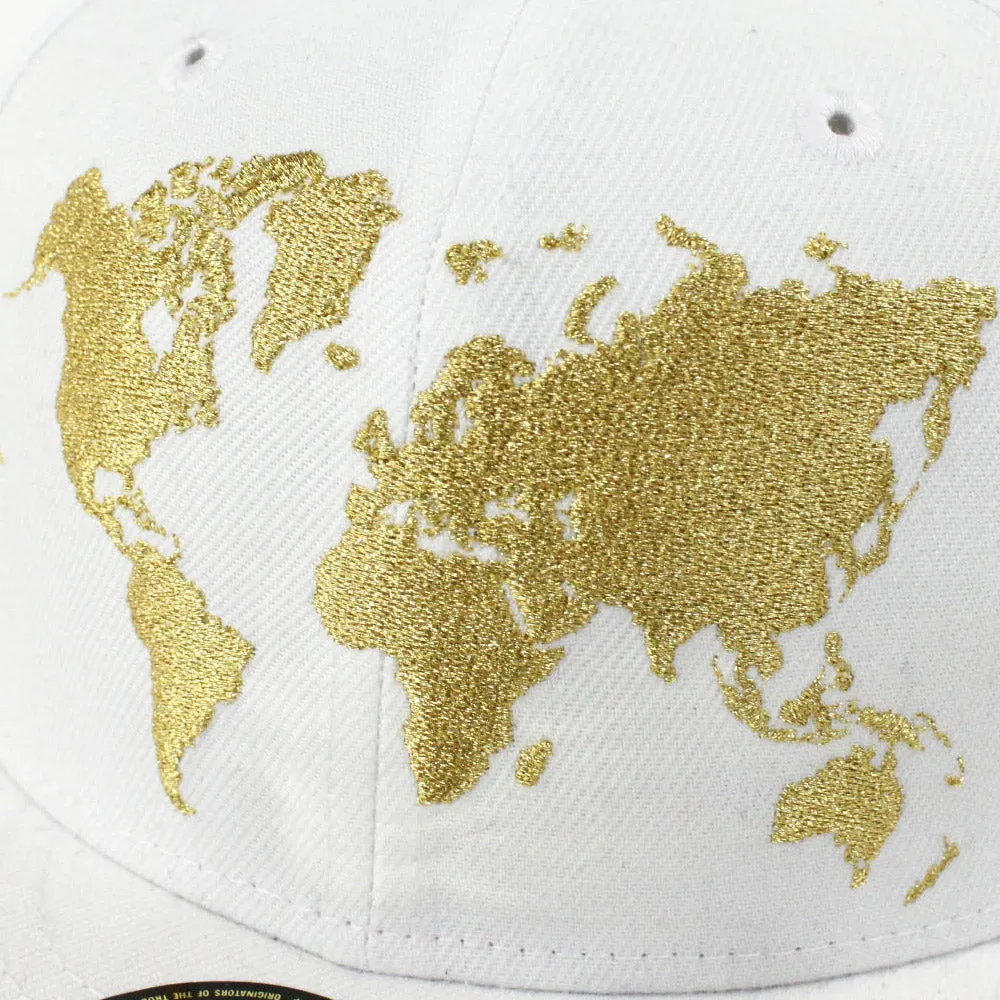 World Wide 59Fifty New Era Fitted Hat (AIR JORDAN XII OVO & AIR JORDAN XI LOW White Gold)