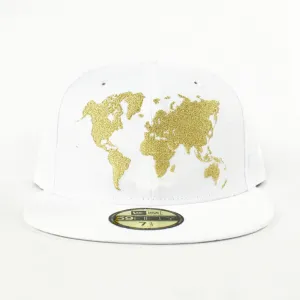 World Wide 59Fifty New Era Fitted Hat (AIR JORDAN XII OVO & AIR JORDAN XI LOW White Gold)