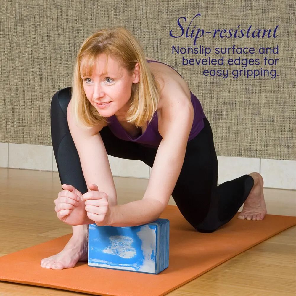 Yoga Blocks 2 Pack Plus Yoga Strap with Metal D-Ring