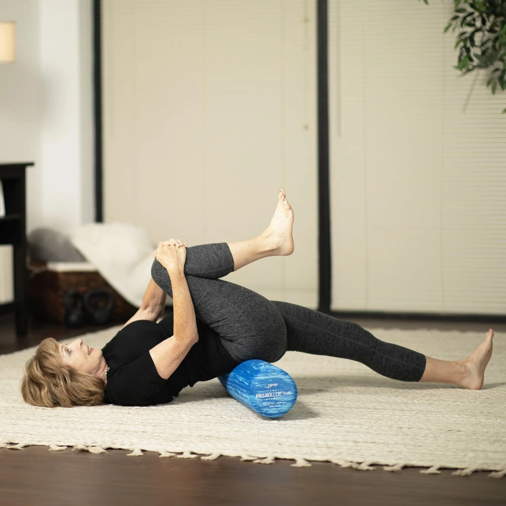 Yoga Foam Roll Exercises, and Muscle Recovery - Blue 36" x 6"